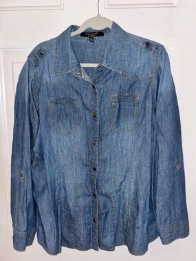 croft & barrow Light Blue Denim Top